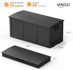 VINGLI 75 Gallon Collapsible Outdoor Storage Box, Simple-to-assemble Plastic Storage Containers with Lid, Patio Deck Box Furniture for Garden, Pool, Balcony, Yard (Full Black) - Image 4