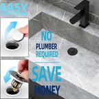Universal Bathroom Sink Stopper, Pop Up Sink Stopper - Image 3