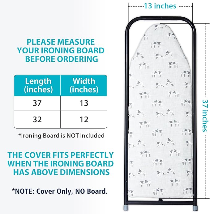 Seiritex Over The Door Ironing Board Cover 13 x 37 inch, Small Iron Board Cover - Image 6