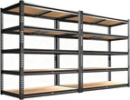 Garage Storage Shelves, 72''H Shelving Units and Storage, 2400 LBS Heavy Duty Shelving, Metal Garage Shelves for for Basement, Warehouse, Pantry, Closet, Kitchen by Unknown