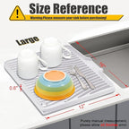 Silicone Dish Drying Mat for Kitchen Counter, Non-Slip Drain Pad - Image 2