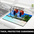 Rnivvi Dish Drying Mat for Kitchen Counter, 16 x 18" Cute Absorbent Heat - Image 2