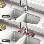 Pink butterfly flower Kitchen sink faucet pad, strong water absorption - Image 4