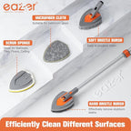 Eazer 4-in-1 Long-Handled Tub Scrubber-Versatile Bathroom Cleaning Brush - Image 2