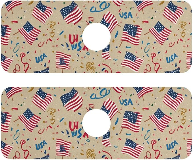 Kitchen Sink Splash Guard 2 PCS 14.7 Inch Sink Faucet Mat Splash Guard by Eyanle