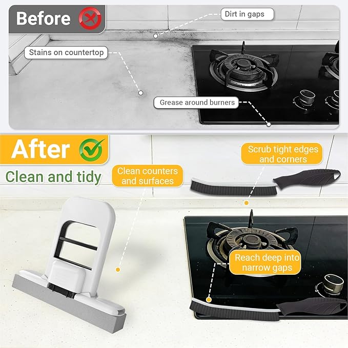 2 Pcs Mini Mop for Small Spaces, Foldable Self-Squeeze Wet and Dry Sponge Mop - Image 2