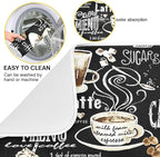 Coffee Black Dish Drying Mat for Kitchen Coffee Beans Maker Cappuccino Latte - Image 2