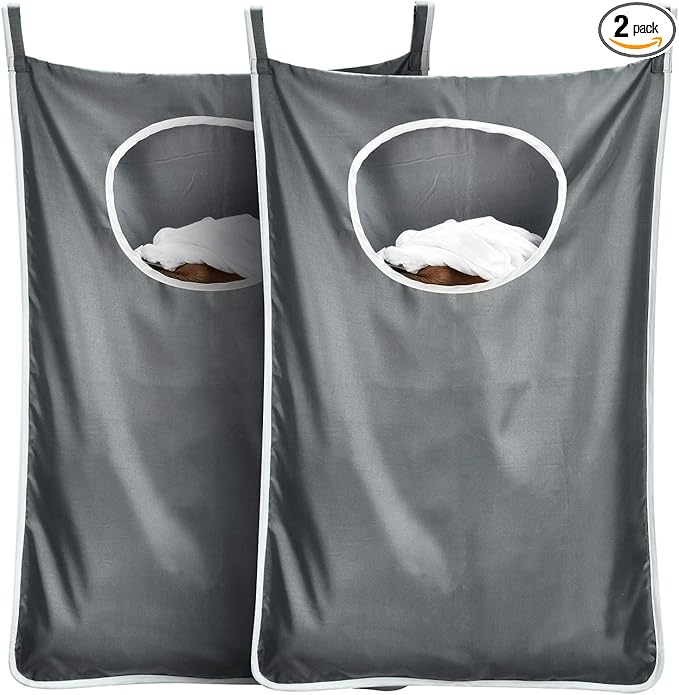 Durable hanging laundry hamper bag Behind door Space Saving by DYhair777