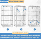 Waterproof Shelf Cover,Durable Dustproof Storage Wire Rack Covers,Outdoor Shelving Covers for Wire Shelves with Zipper 48''x18''x72'',Clear - Image 7