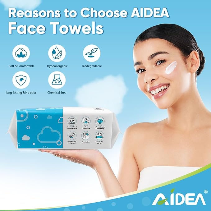 AlDEA Face Towels Disposable-600Ct, Face Towelettes - Image 5