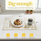 MosJos Kitchen Towels Set of 4 Dish Towels Yellow n White Waffle Weave Cotton - Image 5