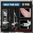 Biaungdo 12 Pcs Plastic Locking Shelf Support Pegs, 6mm Clear Cabinet Shelf - Image 2