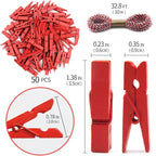 1.35 Inch Mini Clothes Pins100 PcsWith 32 Feet Jute Twine - Image 2
