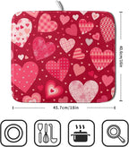 Valentine Day Love Heart Dish Drying Pad 16 x 18 Inch - Image 2