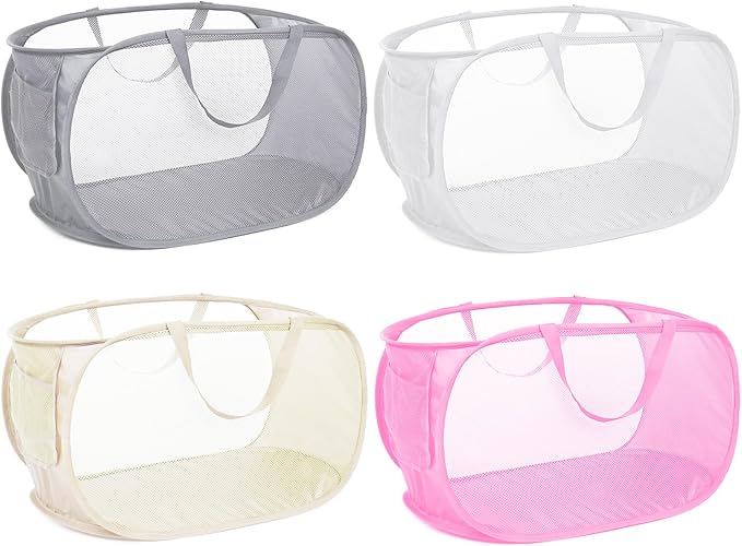 4 Pack Collapsible Laundry Baskets, Foldable Laundry Basket by Bemkoo
