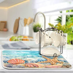 ALAZA Summer Beach Seashells01 Star On Sand Dish Drying Mat - Image 5