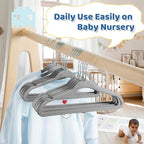 Smartor Premium 11 Inch Baby Hangers 50 Pack, Non Slip, Space Saving Felt - Image 8