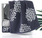Pidada Hand Towels Set of 2 Hydrangea Floral Pattern 100% Cotton Absorbent Soft - Image 5
