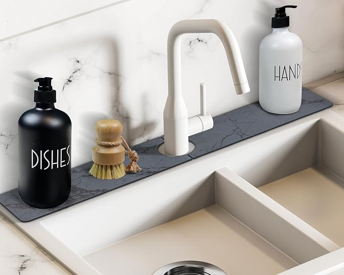 Faucet Splash Guard for Kitchen Sink – Super Absorbent Diatomite Stone Mat by Unknown