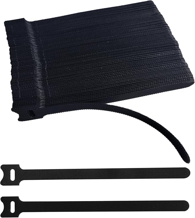 100 PCS 8 Inches Black Reusable Cable Ties, Adjustable Cord Straps, Cable by Unknown