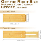 4 Pcs Deep Bamboo Drawer Dividers, Deep Kitchen Dresser Drawer Organizer - Image 2