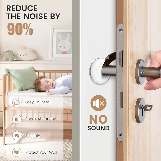 8 Pieces 2" Door Stoppers for Wall, Strong Adhesive Door Bumpers for Walls - Image 6