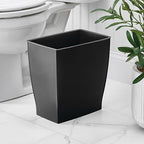 iDesign Small Plastic Bathroom Trash Can, Slim Rectangle Garbage Bin - Image 3