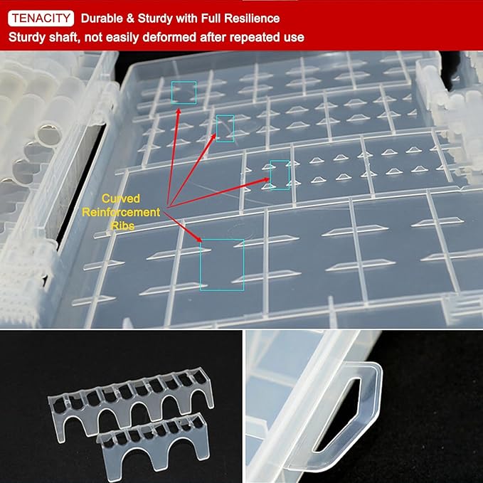 Fielect AAA/AA/C/D Battery Storage Case Holder Organizer Box Transparent - Image 5
