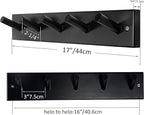 SKOLOO Wooden Wall Mounted Coat Rack, 5 Pegs Bamboo Wall Hook - Image 6