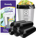 8 Gallon 60pcs Medium Black Trash Bags Strong Black Garbage Bags, Bathroom by HOMMALY