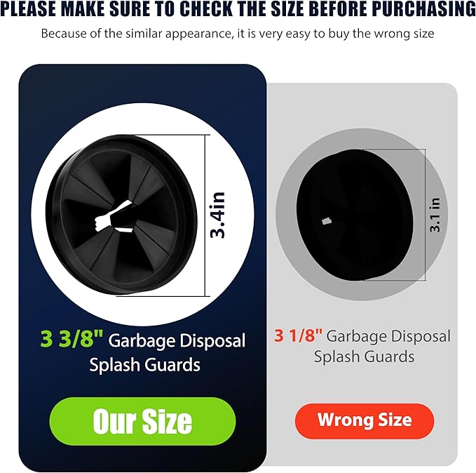 3 3/8" Garbage Disposal Splash Guard Sink Baffle QCB-AM Replacement - Image 2