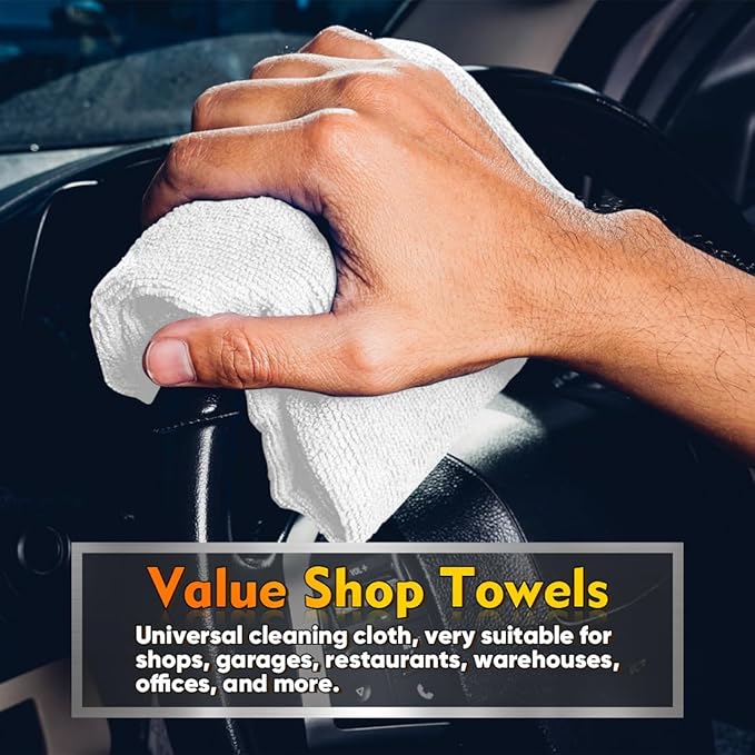 HOMEXCEL White Microfiber Cleaning Cloths 100 Pack, Reusable Cleaning Rags Shop - Image 3