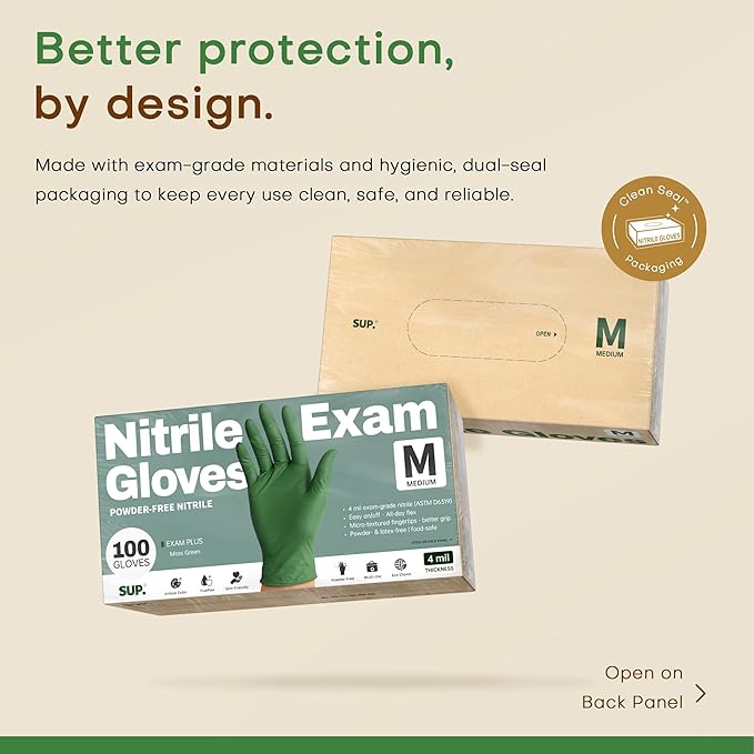 SUP Disposable Nitrile Gloves, Powder-Free Latex-Free Food Safe Cooking Home - Image 5