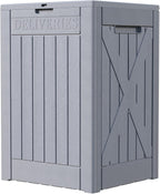 Patiowell 48-Gallon Resin Package Delivery Box for Outside, Waterproof Storage Deck Box with Lockable Secure (Grey) by Patiowell