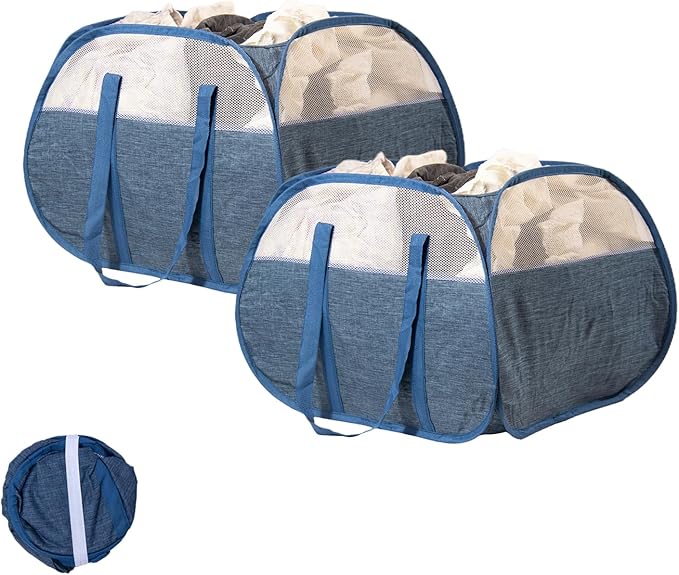 Collapsible Laundry Basket, 90L Foldable Pop-up Laundry Hamper by HEDONLEE