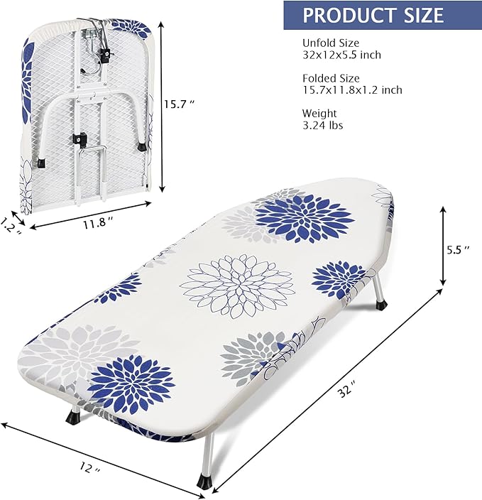 SheeChung Tabletop Ironing Board 12"x32", Small Ironing Boards - Image 2