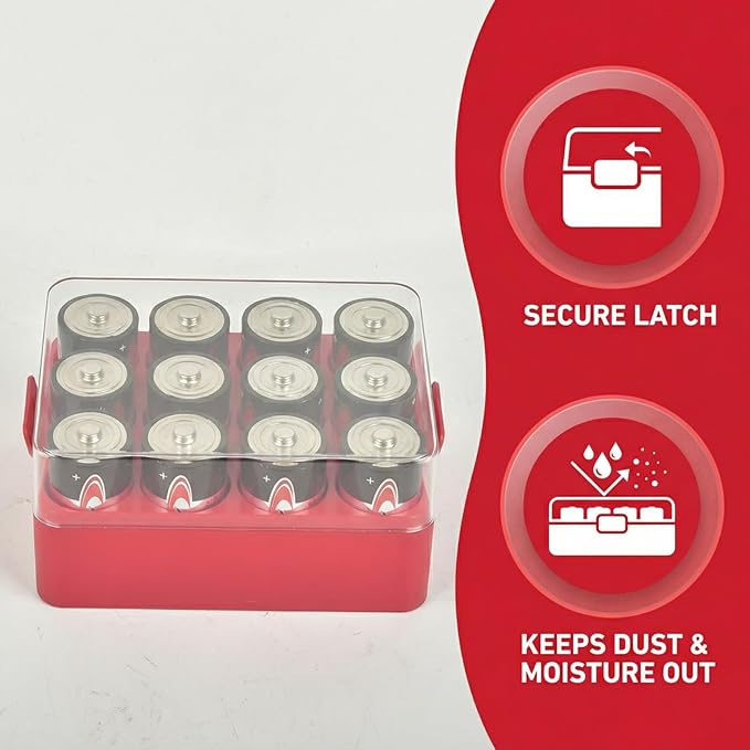 ALCYON Battery Organizer Storage Case, Battery Vault Box Container - Image 4