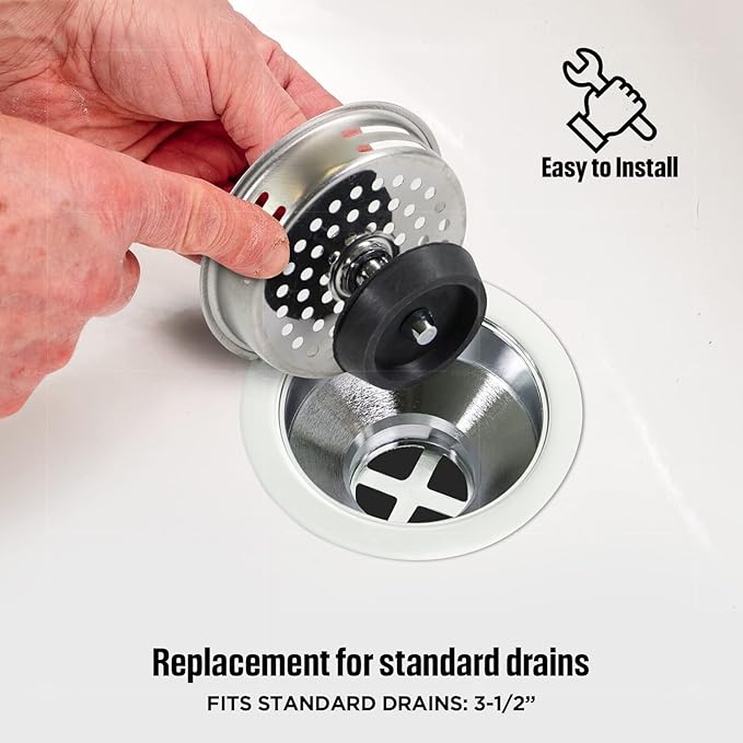 HIGHCRAFT 9843-2 Stainless Steel Kitchen Sink Strainer Basket Replacement - Image 4