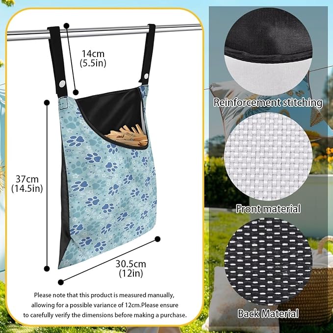 Clothes Pin Hanging Bag with Big Opening Storage Clothes Pins & Mini Clothespins - Image 6