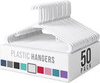 Plastic Hangers 50 Pack White by Neaterize