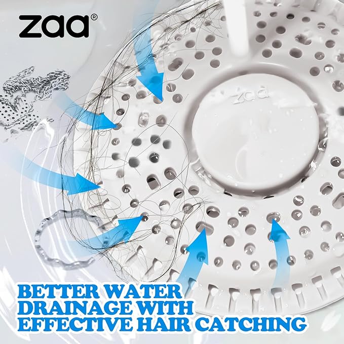 zaa Shower Drain Hair Catcher, Premium Silicone Drain Protector & Shower Drain - Image 2