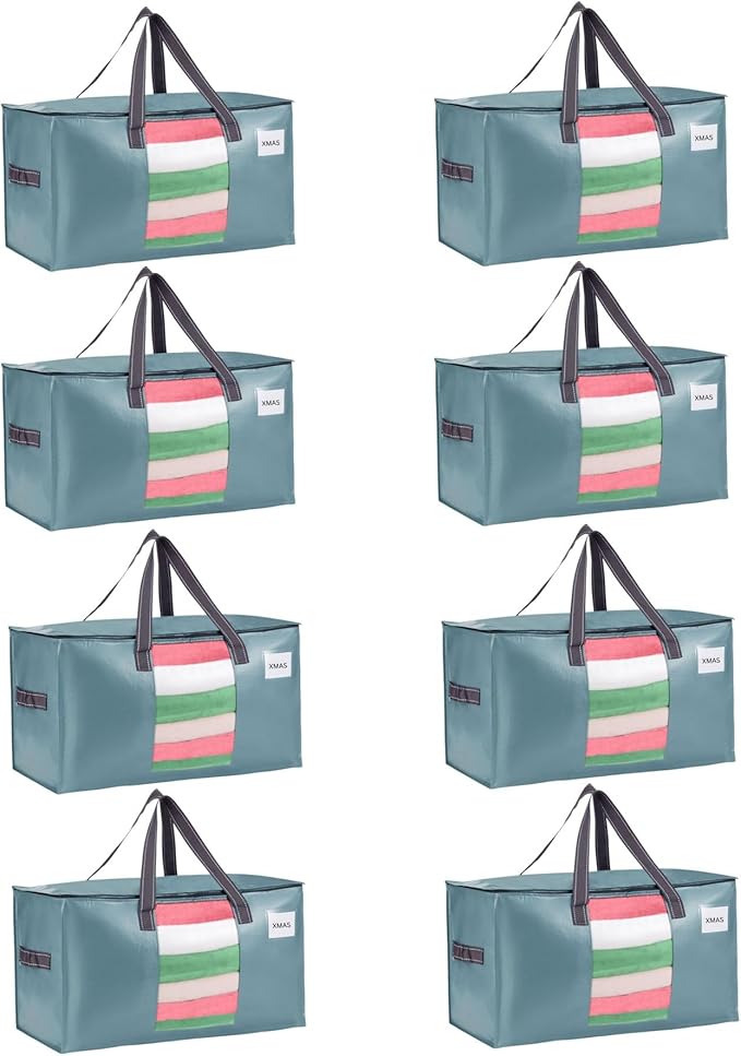 VENO 8 Pack Moving Bags, Comforter and Blanket Storage Bags by Veno