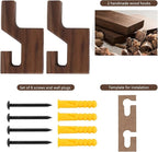 Walnut Wood Wall Peg Rack Hooks 2 Pack, Natural Wooden Coat Hooks Wall Mounted - Image 7