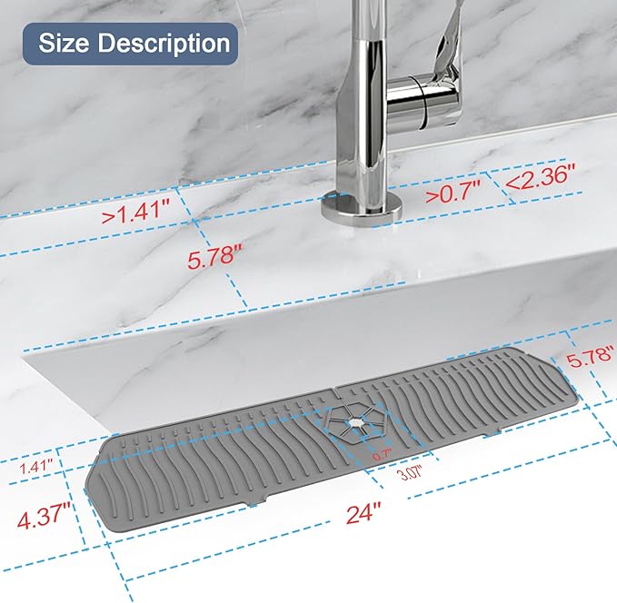 Faucet Guard - 90 Foldable Drain Mat - Image 2