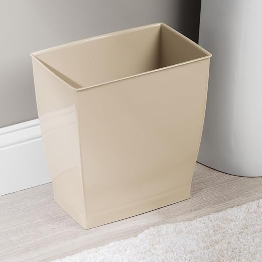 iDesign Small Plastic Bathroom Trash Can, Slim Rectangle Garbage Bin - Image 7