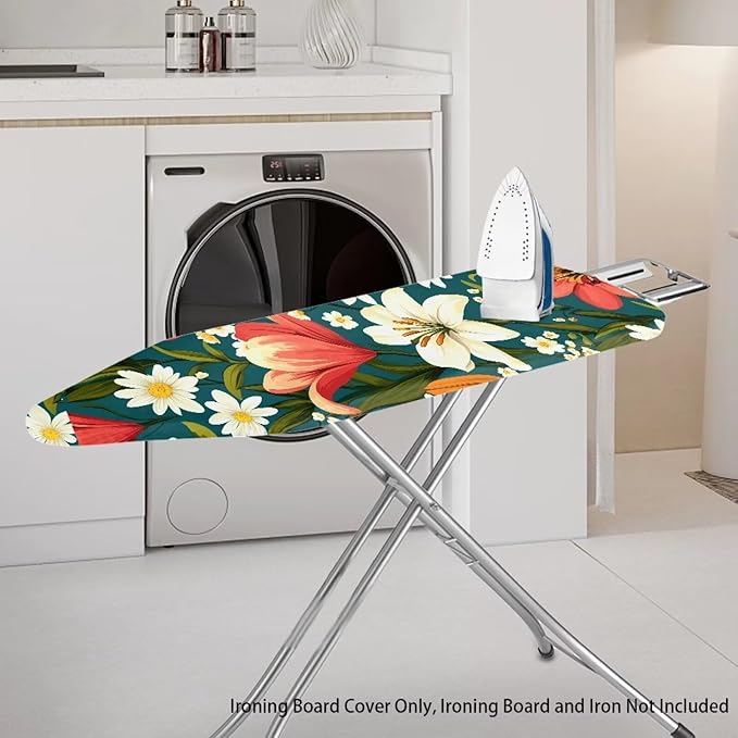 Narcissus Cover for Ironing Board 15x54 Inch Standard Size Flower Print Iron - Image 2