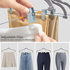 HOUSE DAY Velvet Hangers with Adjustable Clips 10 Pack, Non-Slip Suit Organizer - Image 6