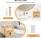 Face Towels Holder with 60 XL Towels, Disposable Towelettes Bamboo Box Cotton - Image 5