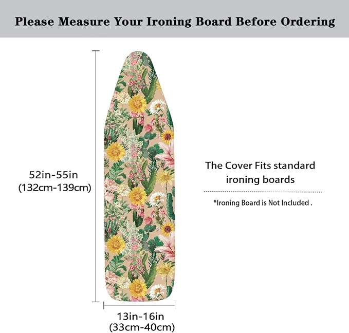 Cactus Ironing Board Cover, Heat Reflective and Stain Resistant 15x54 Thick - Image 5