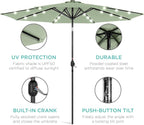 Best Choice Products 10ft Solar Polyester LED Lighted Patio Umbrella w/Tilt Adjustment and UV-Resistant Fabric - Image 5